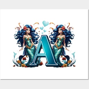 Mermaid Alphabet The Letter A Posters and Art